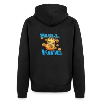 Bitcoin Shilling und Kryptowährung Investor HODL - Unisex Premium Bio Zip Hoodie - Schwarz - Hinten - Nico (187cm)