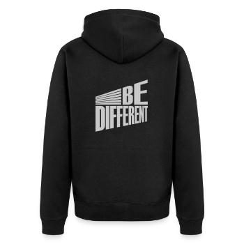 Soyez différent Logo Design - Veste à capuche bio Premium Unisexe - noir - Dos - Nico (187cm)