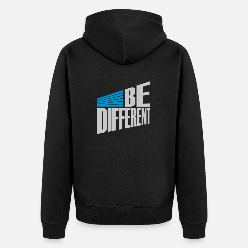 Be different Logo Design - Unisex Premium Bio Zip Hoodie - Schwarz