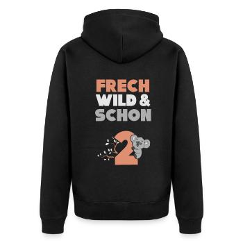 2 Jahre Geburtstag Junge Mädchen Koala - Unisex Premium Bio Zip Hoodie - Schwarz - Hinten - Nico (187cm)