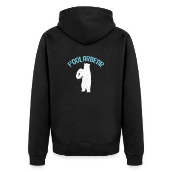 Pool Guy Cleaner Pool Service Poolarbear - Unisex Premium Bio Zip Hoodie - Schwarz - Hinten - Nico (187cm)