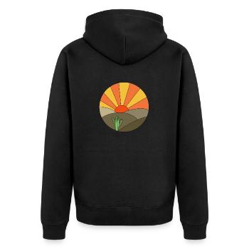 Désert du coucher du soleil - Veste à capuche bio Premium Unisexe - noir - Dos - Nico (187cm)