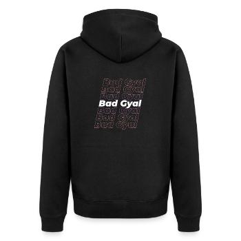 Bad gyal - Unisex Premium Organic Zip Hoodie - black - Back - Nico (187cm)