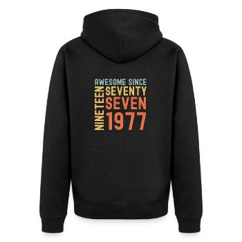 Génial depuis 1977 Année du cadeau d’anniversaire - Veste à capuche bio Premium Unisexe - noir - Dos - Nico (187cm)