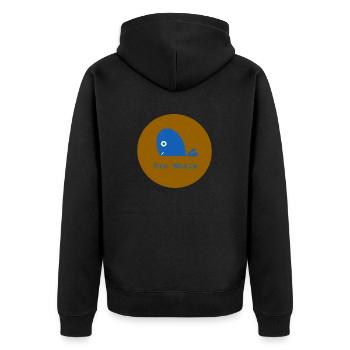 Pro Whale, Pro Wal, Pro Meer, Pro Ozean - Unisex Premium Bio Zip Hoodie - Schwarz - Hinten - Nico (187cm)
