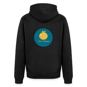 Pro Biene, Pro Honigbiene, Pro Natur, Pro Insekten - Unisex Premium Bio Zip Hoodie - Schwarz - Hinten - Nico (187cm)