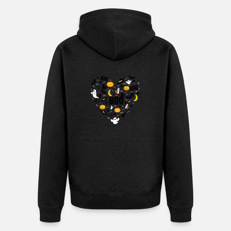 Cœur d’Halloween - Veste à capuche bio Premium Unisexe - noir