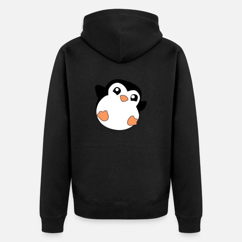 Pinguin - Unisex Premium Bio Zip Hoodie - Schwarz