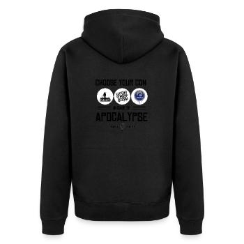 Choose Your Con - Unisex Premium Bio Zip Hoodie - Schwarz - Hinten - Nico (187cm)