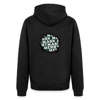 statement christmas dino bike moon fairy tail - Unisex Premium Bio Zip Hoodie - Schwarz - Hinten - Nico (187cm)