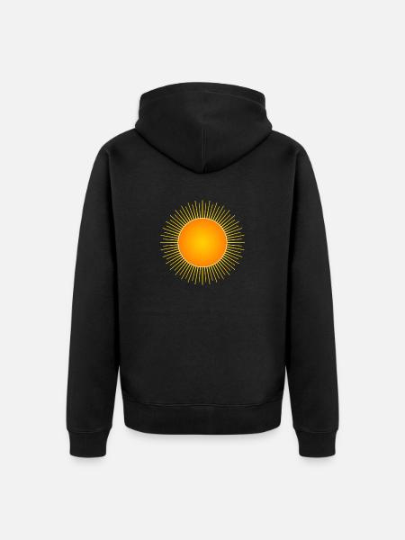 Sonne - Unisex Premium Bio Zip Hoodie - Schwarz