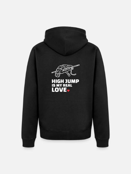 I love high jump - Unisex Premium Organic Zip Hoodie - black