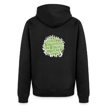 vegetarisch spaß schwein veganer frauen tierliebe - Unisex Premium Bio Zip Hoodie - Schwarz - Hinten - Nico (187cm)