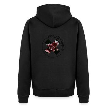 Keep it simple - Unisex Premium Organic Zip Hoodie - black - Back - Nico (187cm)