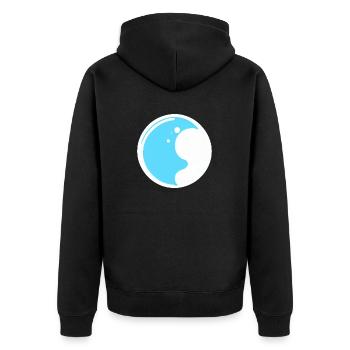 Mignon dessin animé représentation de la planète Terre 10 - Veste à capuche bio Premium Unisexe - noir - Dos - Nico (187cm)