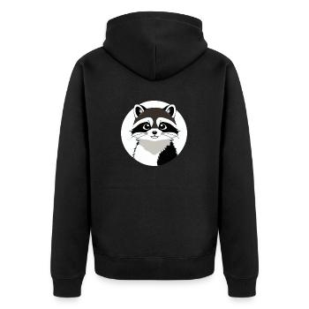 Ratons laveurs Mignon Dessin Animé Raton laveur 36 - Veste à capuche bio Premium Unisexe - noir - Dos - Nico (187cm)