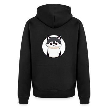 Ratons laveurs Mignon Cartoon Raccoon 15 - Veste à capuche bio Premium Unisexe - noir - Dos - Nico (187cm)