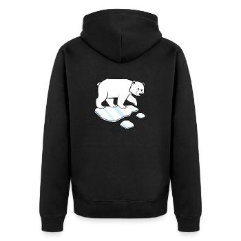 Eisbader Polarbär Winter swimming artic polar Winter - Unisex Premium Organic Zip Hoodie - black - Back - Nico (187cm)
