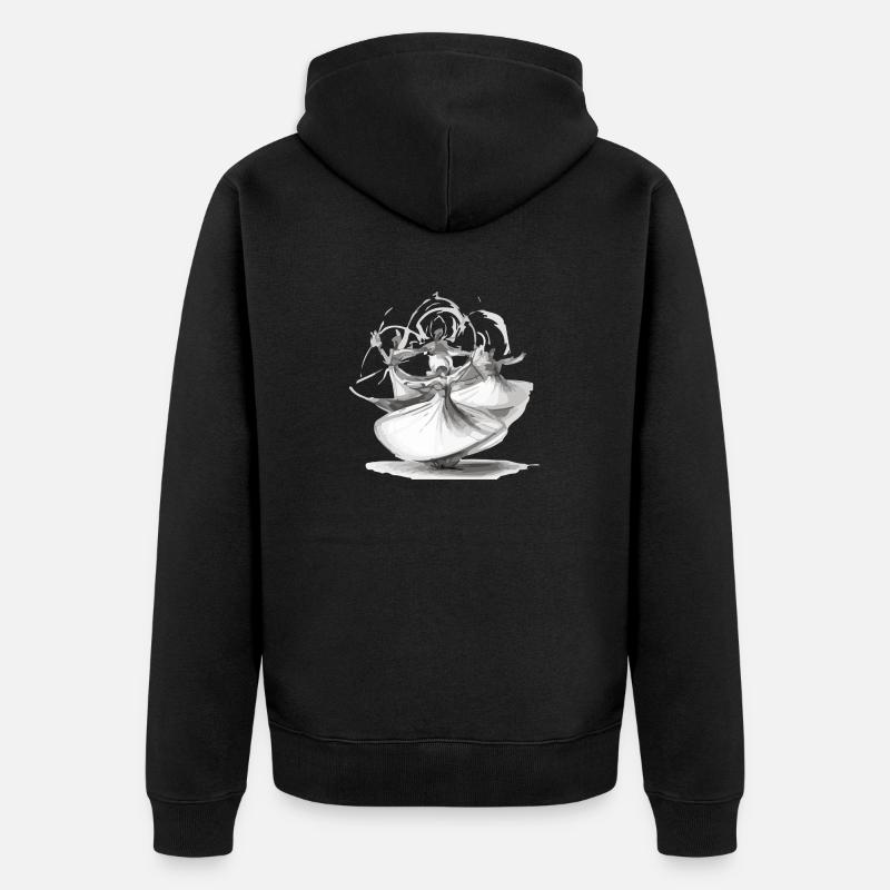 Wirbelnde Derwische - Unisex Premium Bio Zip Hoodie - Schwarz