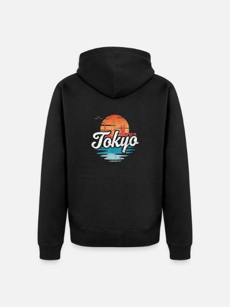 Tokyo - Unisex Premium Organic Zip Hoodie - black