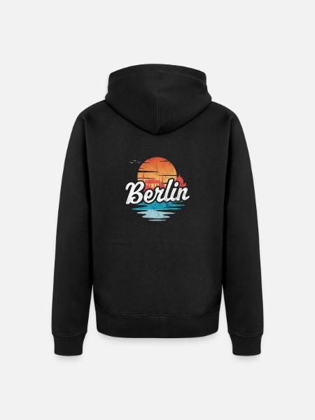 Berlin - Unisex Premium Organic Zip Hoodie - black