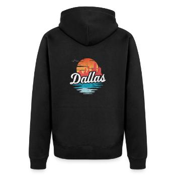 Dallas - Veste à capuche bio Premium Unisexe - noir - Dos - Nico (187cm)