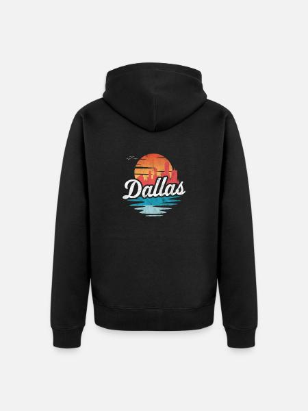 Dallas - Unisex Premium Organic Zip Hoodie - black