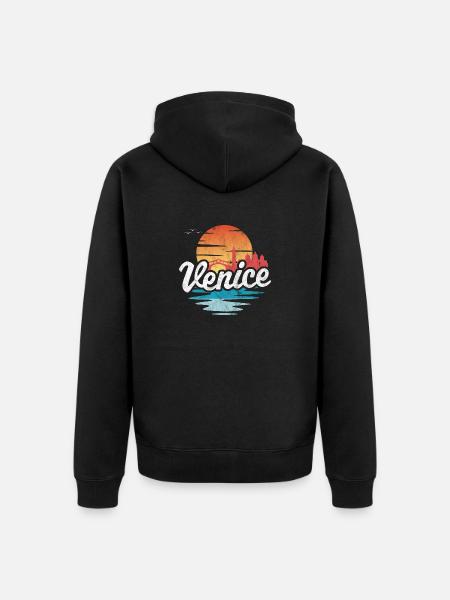 Venice - Unisex Premium Organic Zip Hoodie - black