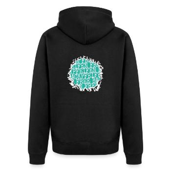 statement bday geburtstag schelle geschenk zitat - Unisex Premium Bio Zip Hoodie - Schwarz - Hinten - Nico (187cm)