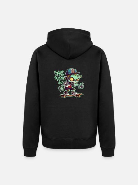 Skate Never Die - Unisex Premium Organic Zip Hoodie - black