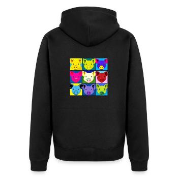 A011 - Unisex Premium Bio Zip Hoodie - Schwarz - Hinten - Nico (187cm)