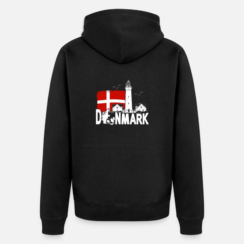 Danemark Hirtshals Lighthouse Holidays - Veste à capuche bio Premium Unisexe - noir