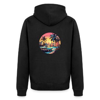 Holidays - Unisex Premium Bio Zip Hoodie - Schwarz - Hinten - Nico (187cm)