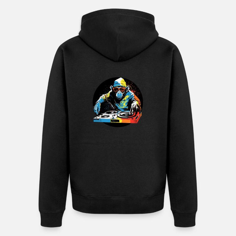 Dj singe - Veste à capuche bio Premium Unisexe - noir