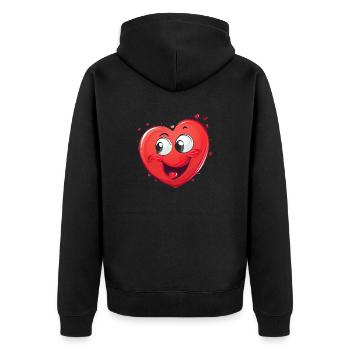 Cœur joyeux - Veste à capuche bio Premium Unisexe - noir - Dos - Nico (187cm)