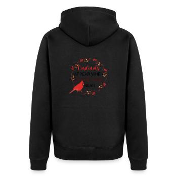 Cardianal Appear When Loved Ones Near - Unisex Premium Organic Zip Hoodie - black - Back - Nico (187cm)
