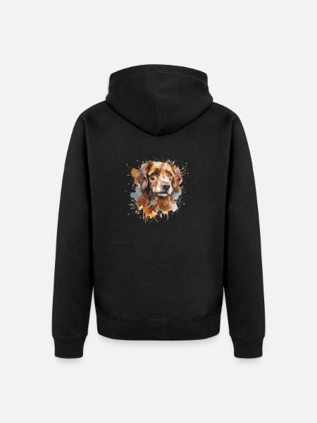 Hundeshirt - Unisex Premium Bio Zip Hoodie - Schwarz