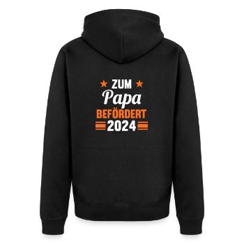 Werdender Papa 2042 - Unisex Premium Bio Zip Hoodie - Schwarz - Hinten - Nico (187cm)