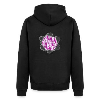 Blagues Cadeau d’anniversaire Idée Déclaration de vie - Veste à capuche bio Premium Unisexe - noir - Dos - Nico (187cm)