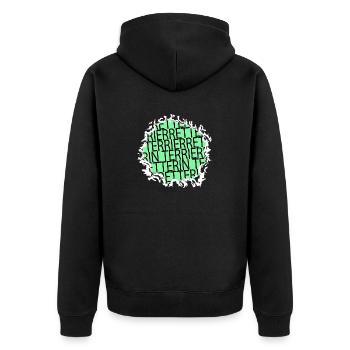 chihuahua statement pudel spaß zitat lieben humor - Unisex Premium Bio Zip Hoodie - Schwarz - Hinten - Nico (187cm)