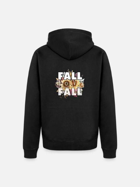 Fall, Love, Fall - Unisex Premium Organic Zip Hoodie - black