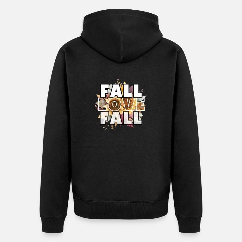 Fall, Love, Fall - Unisex Premium Bio Zip Hoodie - Schwarz