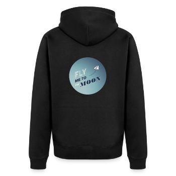 VOLEZ-MOI VERS LA LUNE - Veste à capuche bio Premium Unisexe - noir - Dos - Nico (187cm)