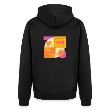 Jahreszeit für die Liebe - Unisex Premium Bio Zip Hoodie - Schwarz - Hinten - Nico (187cm)