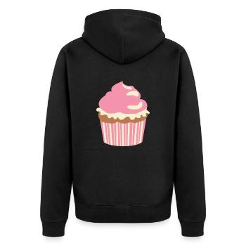 Cupcake - Unisex Premium Bio Zip Hoodie - Schwarz - Hinten - Nico (187cm)