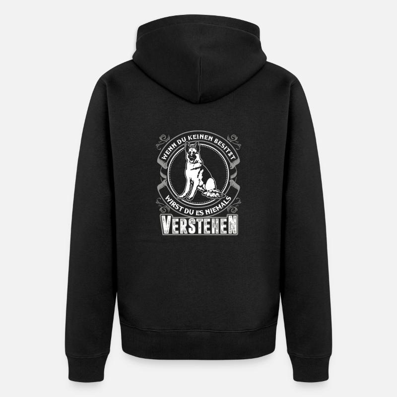 Deutscher Schäferhund - Unisex Premium Bio Zip Hoodie - Schwarz