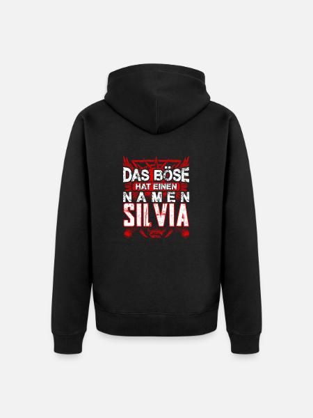 SILVIA - böse - Unisex Premium Bio Zip Hoodie - Schwarz