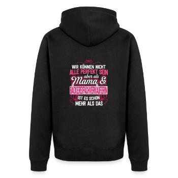 Bäckereifachverkäuferin Bäckerin Geschenk Mama - Unisex Premium Bio Zip Hoodie - Schwarz - Hinten - Nico (187cm)