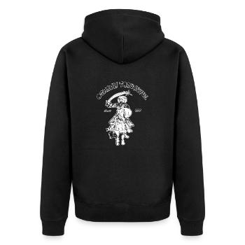 Osmanli TORUNUYUZ - Unisex Premium Bio Zip Hoodie - Schwarz - Hinten - Nico (187cm)