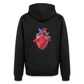Coeur bas poly - Veste à capuche bio Premium Unisexe - noir - Dos - Nico (187cm)